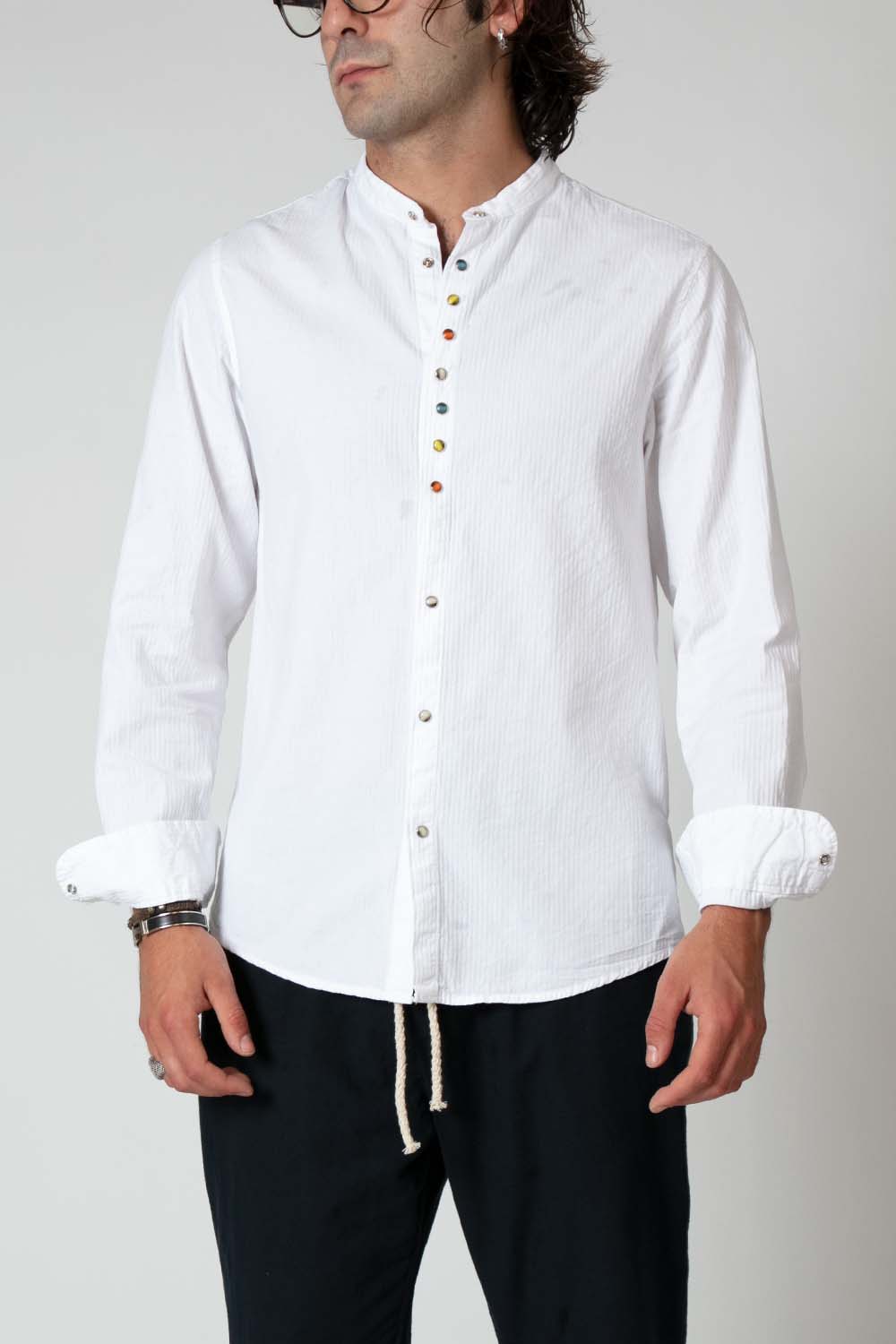 Camicia Uomo Bottoni Gioiello - Barone Firenze #