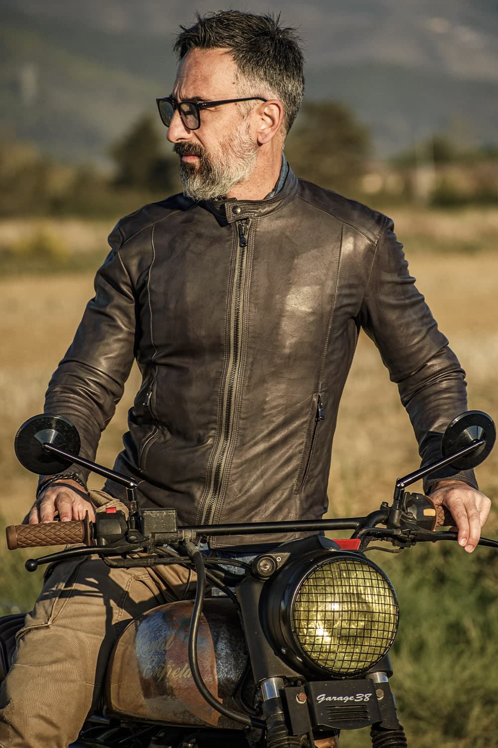 Massi Vintage Grigio in pelle da uomo Barone Firenze