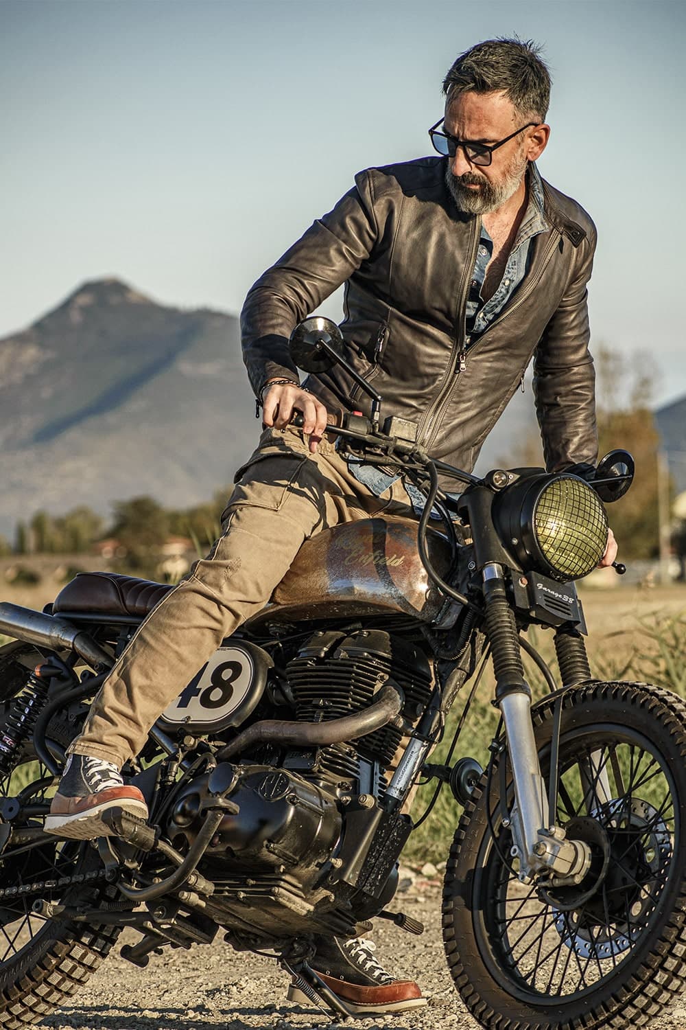 Massi Vintage Grigio giacca uomo 100% vera pelle Made in Italy - Barone Firenze