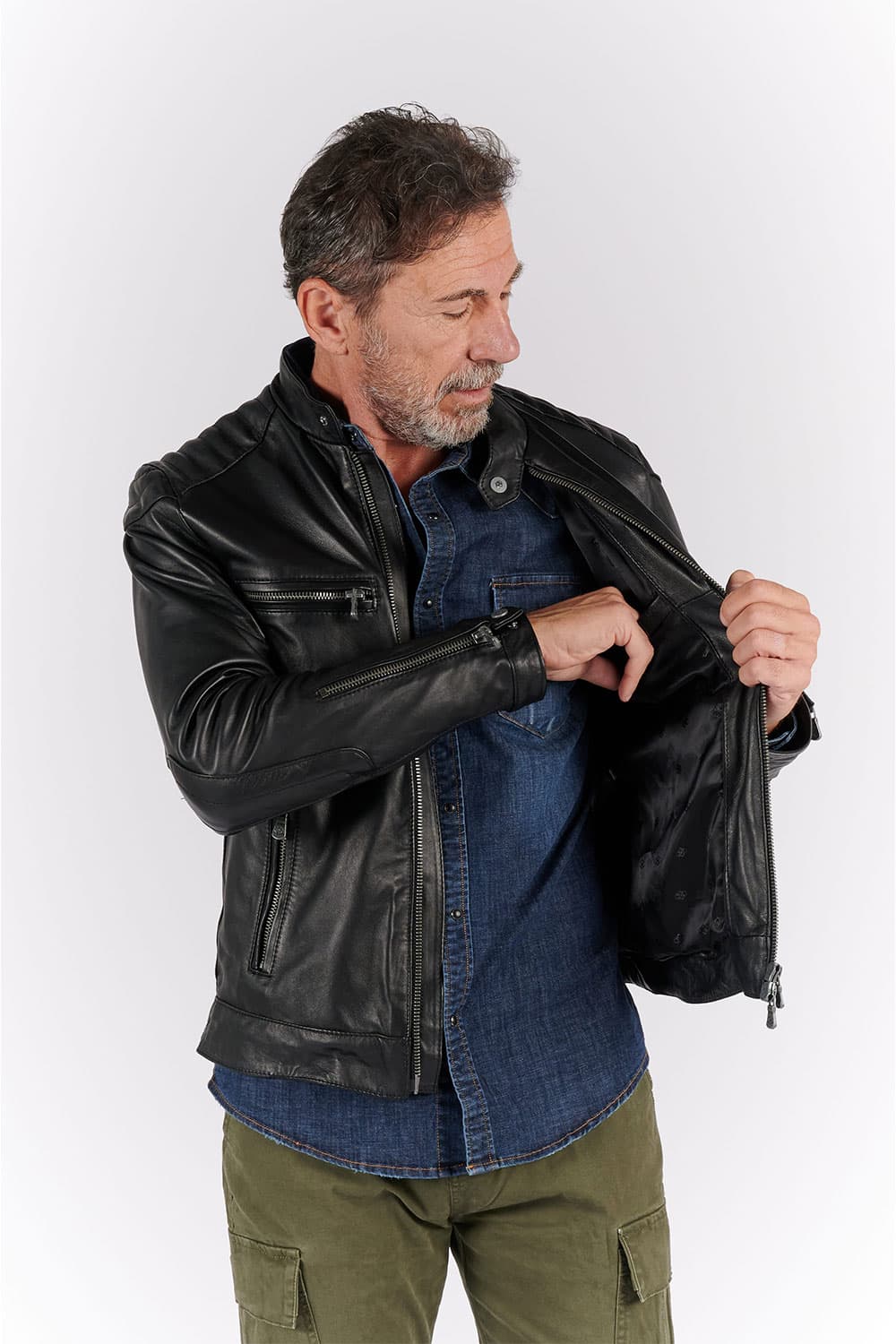 Michele Giacca di Pelle con Impunture 100% vera pelle Made in Italy - Barone Firenze
