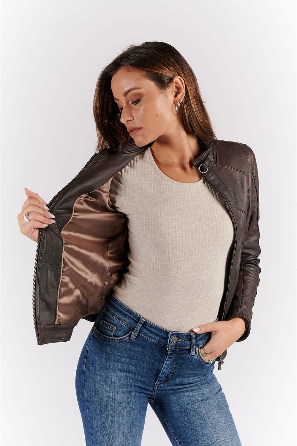 Sofia giacca donna 100% vera pelle Made in Italy - Barone Firenze