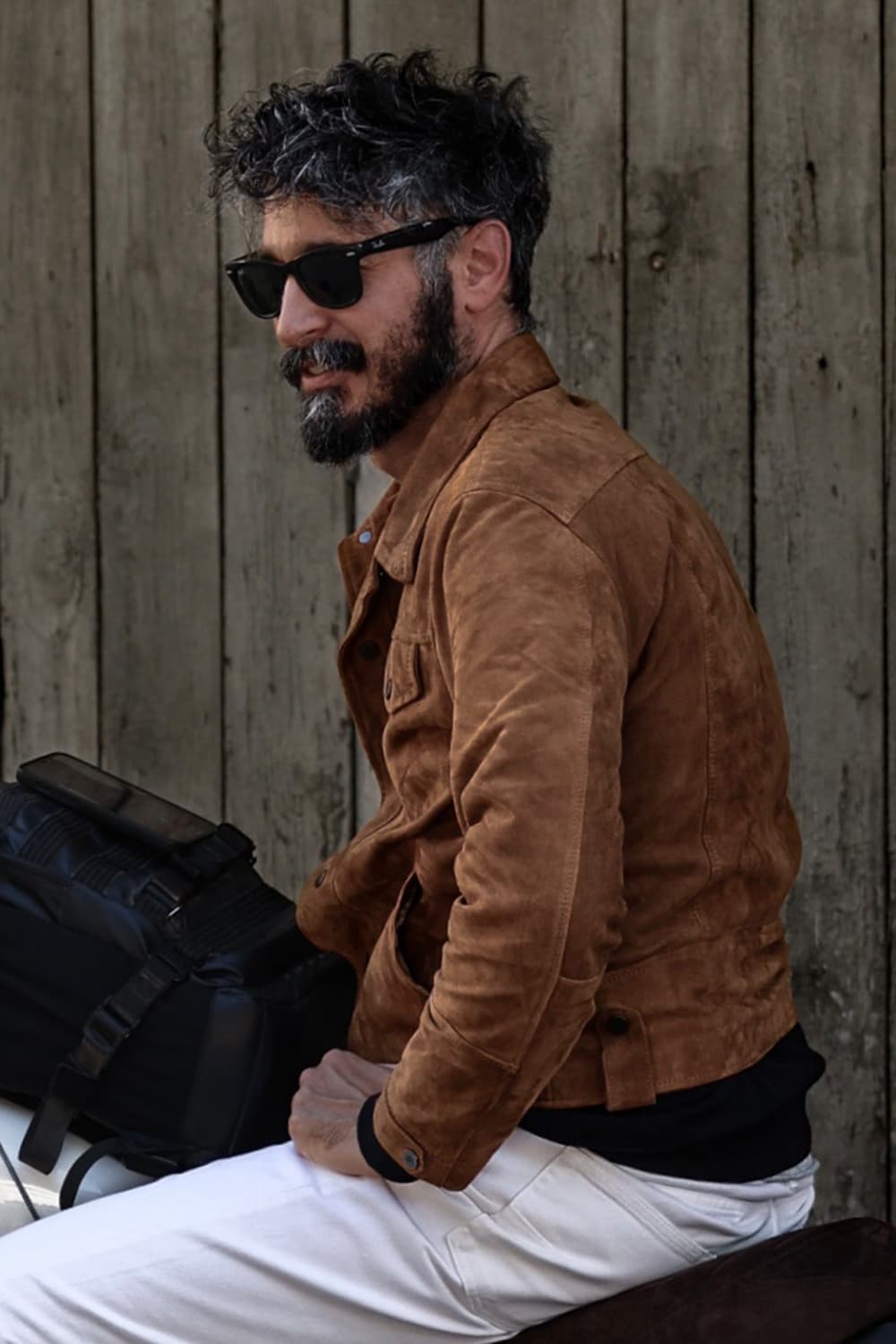 Ale Suede Jacket 100% genuine leather Made in Italy - Barone Firenze