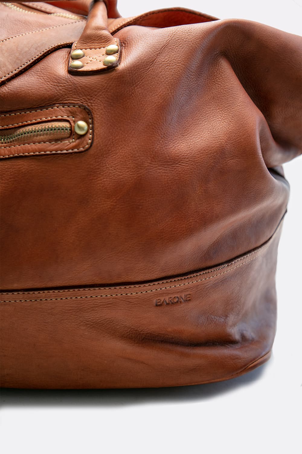 Vintage duffle bag 100% genuine leather made in Italy - Barone Firenze