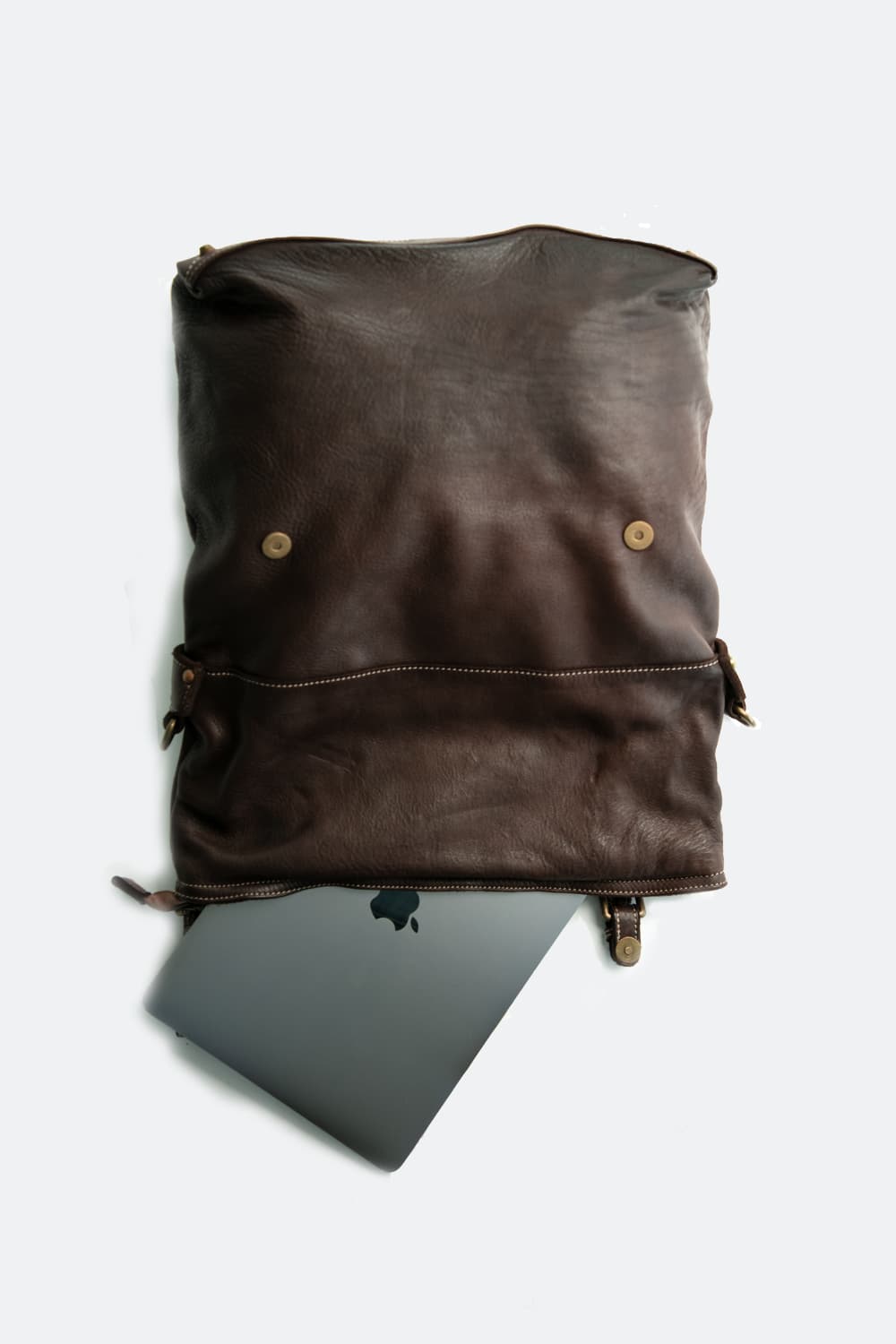 Backpack Brn-050 100% genuine leather Made in Italy - Barone Firenze