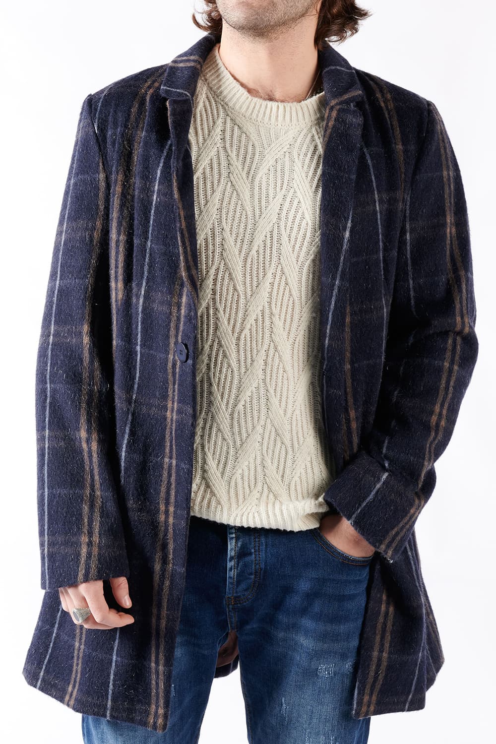 Men's Mixed Cashmere Classic Coat Made in Italy - Barone Firenze