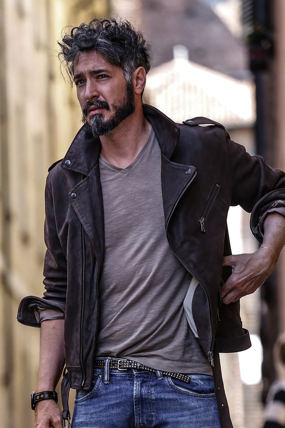 Oleato Uomo Chiodo jacket 100% genuine leather Made in Italy - Barone Firenze