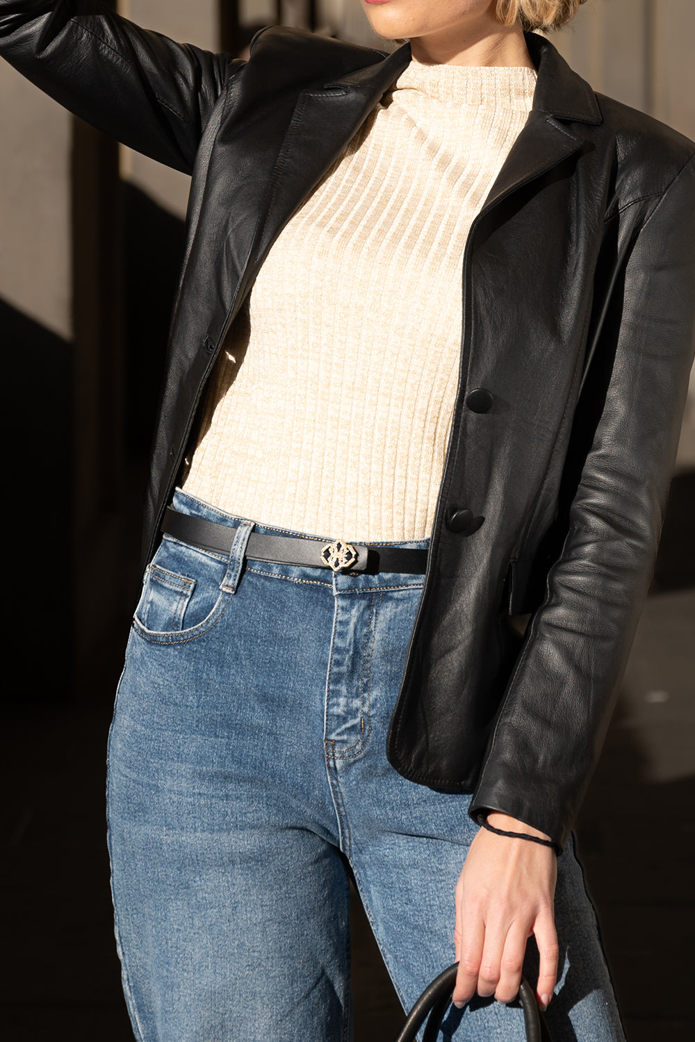 Mini Logo belt 100% genuine leather Made in Italy - Barone Firenze