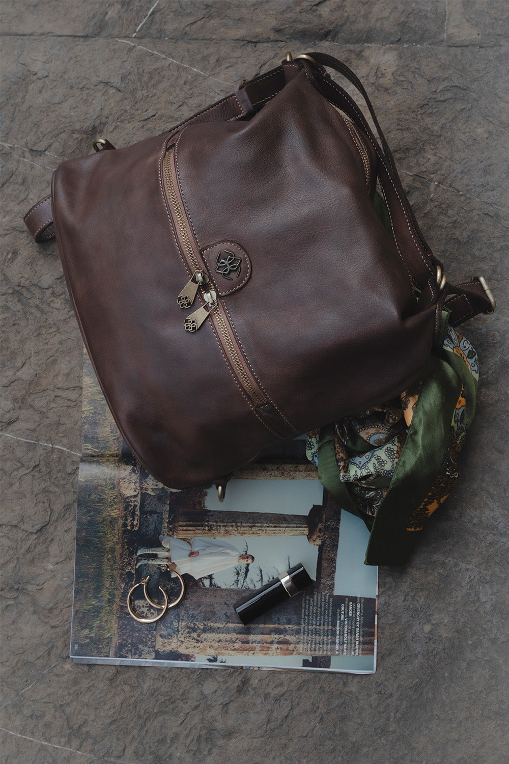 Ghibellina Backpack Bag 100% genuine leather Made in Italy - Barone Firenze