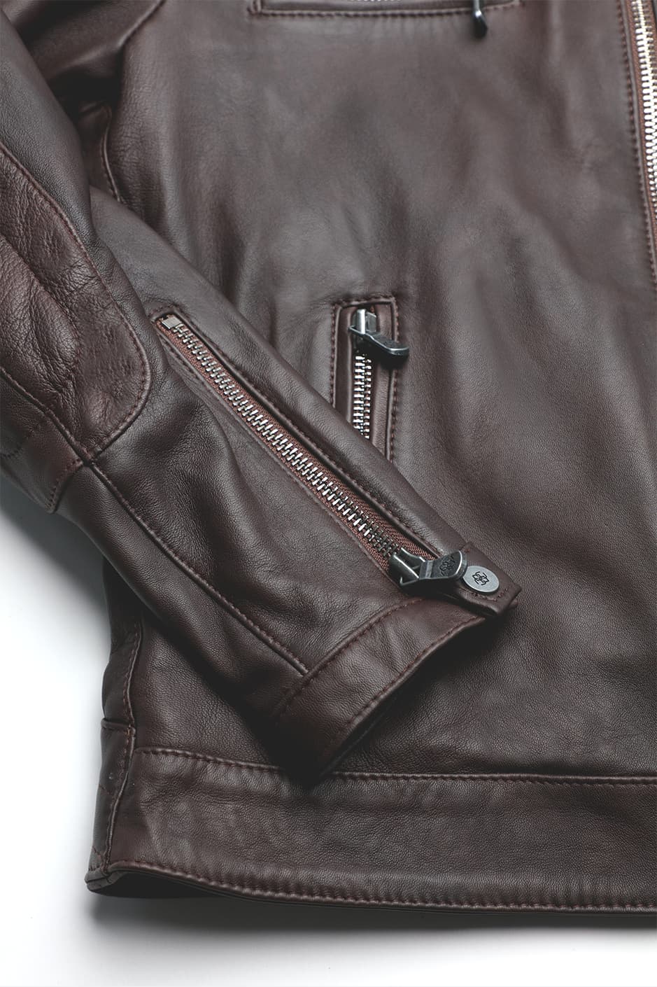 Michele Leather Jacket with Stitching 100% Real Leather Made in Italy - Baron Florence
