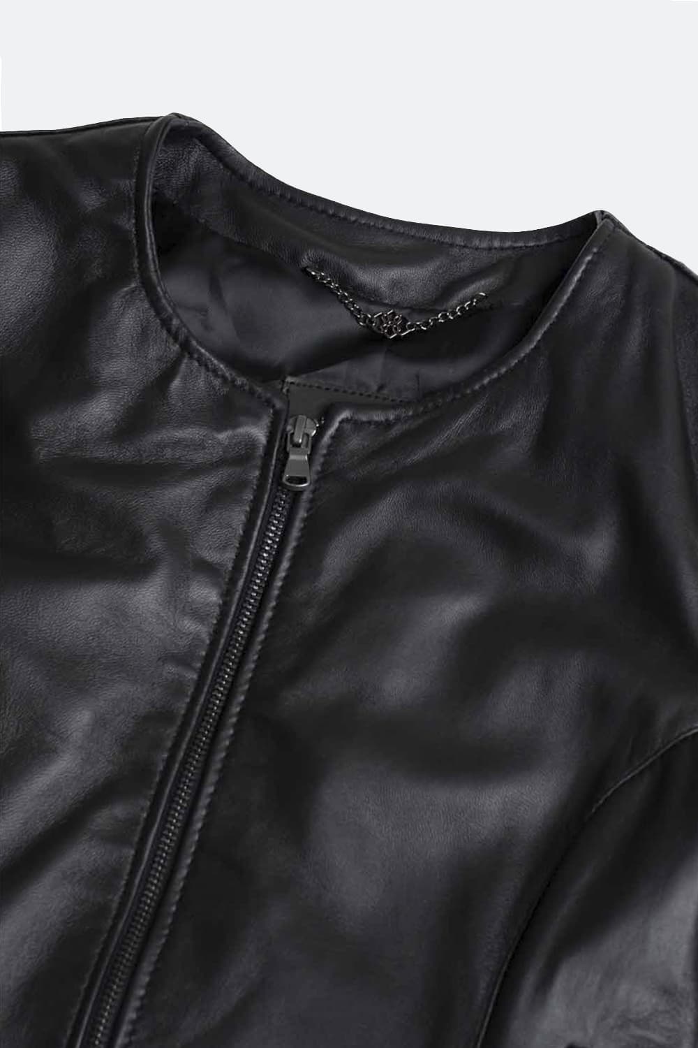 Irene Chanel collar women's jacket 100% genuine leather Made in Italy - Barone Firenze