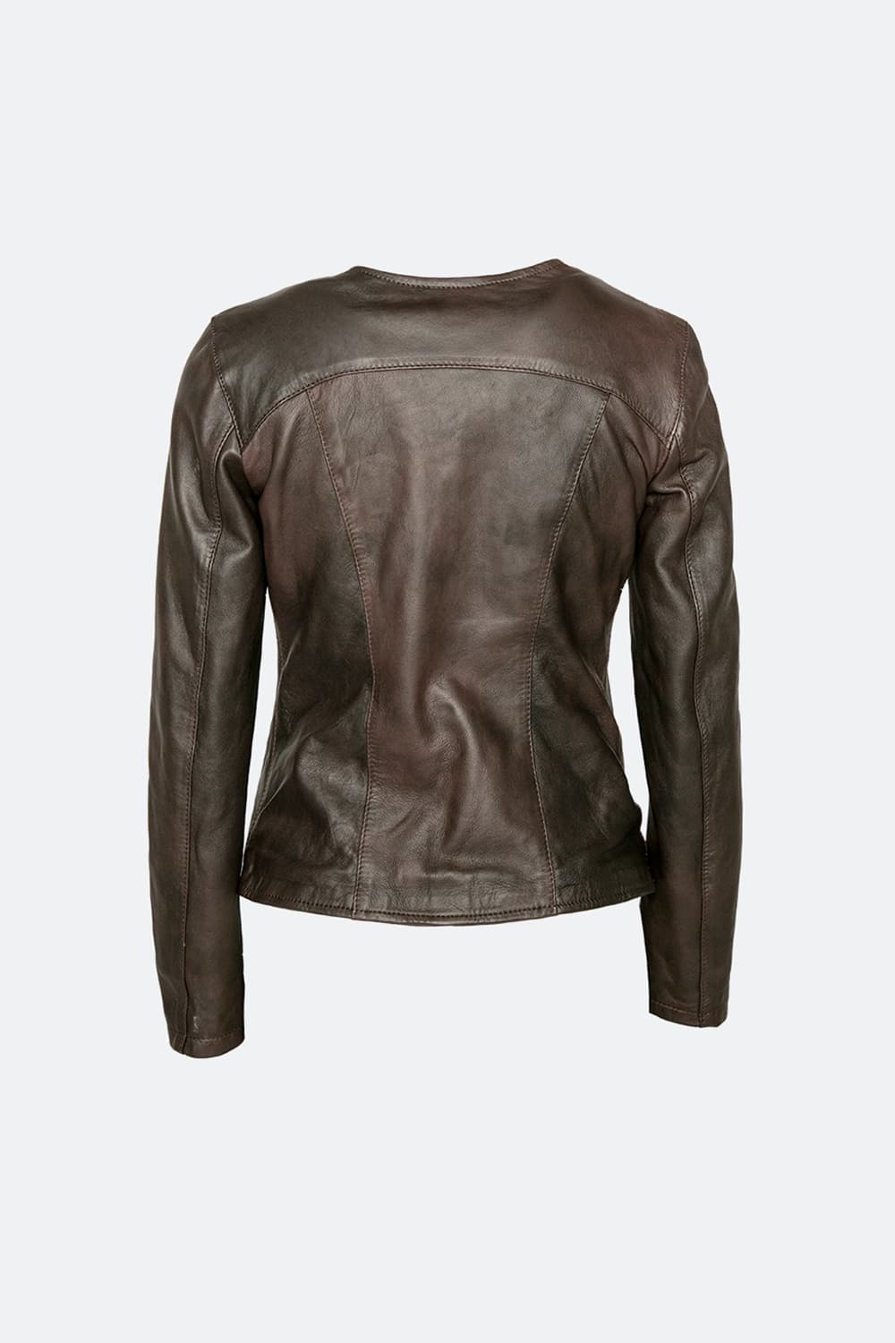 Irene Long Dark Brown Jacket 100% genuine leather Made in Italy - Barone Firenze