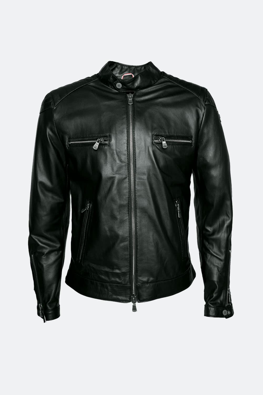 Michele Leather Jacket with Stitching 100% Real Leather Made in Italy - Baron Florence