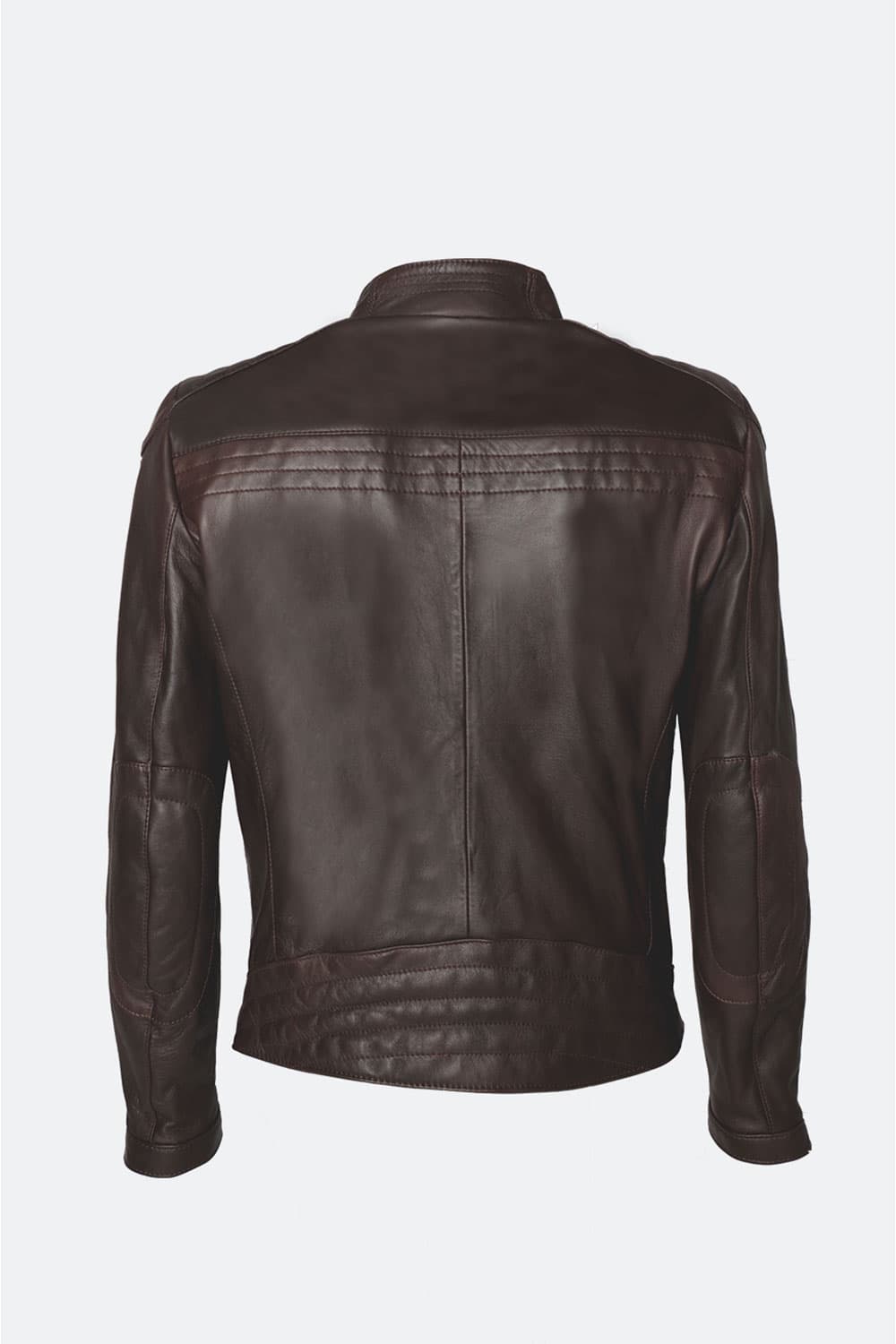 Michele Leather Jacket with Stitching 100% Real Leather Made in Italy - Baron Florence
