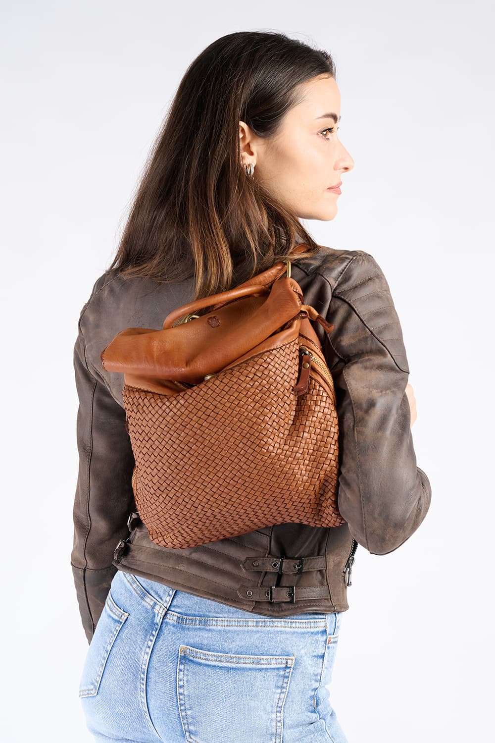 Pisa women's backpack 100% genuine leather Made in Italy - Barone Firenze