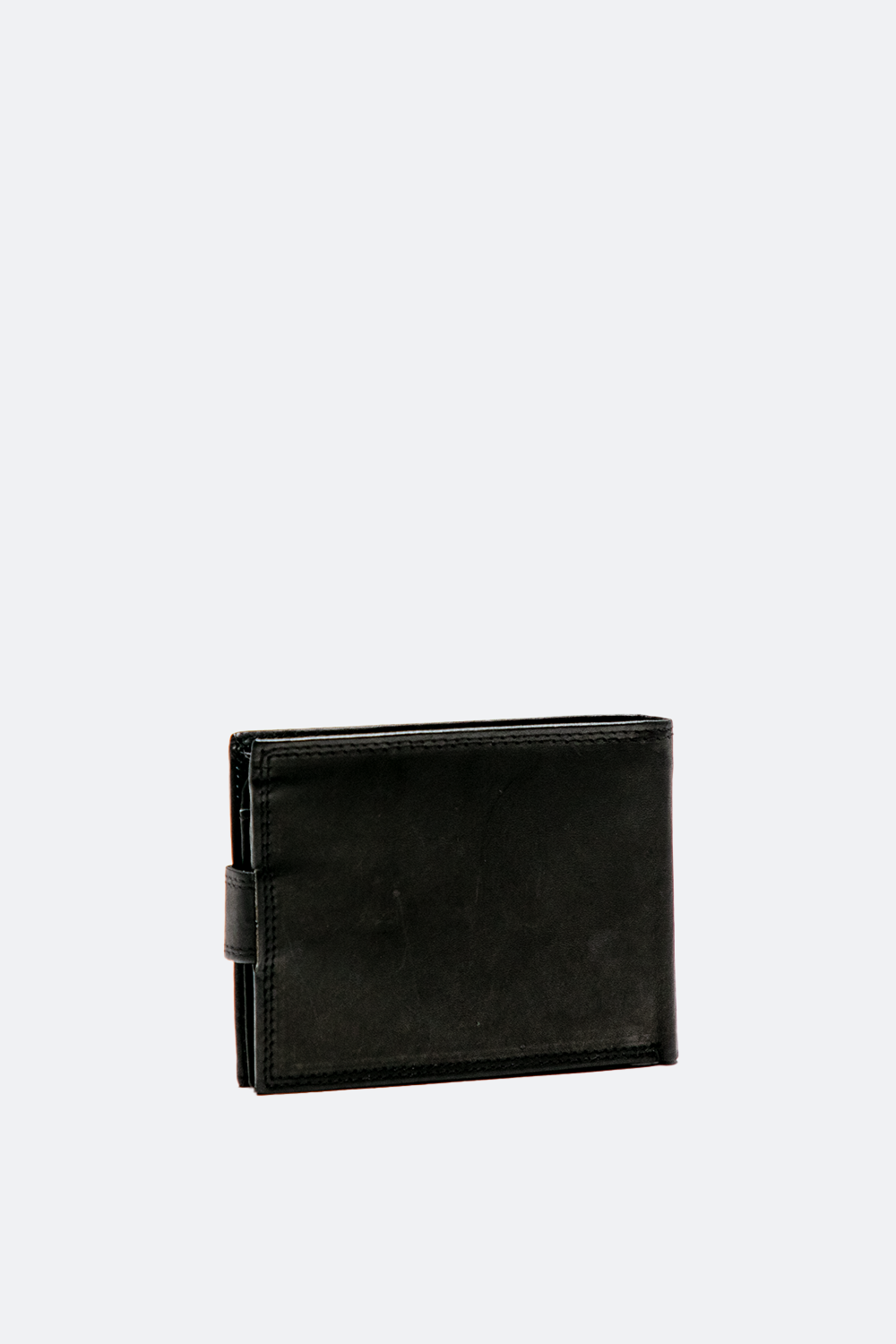 Black Smooth Button Wallet
