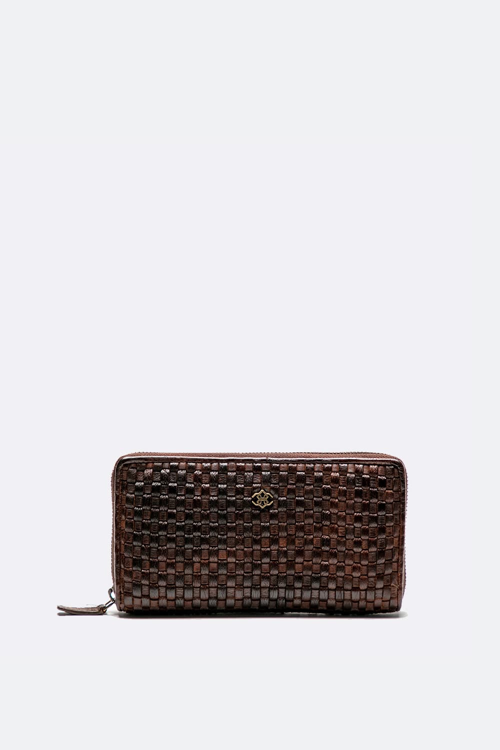 Women's Wallet Intreccio Large Testa di moro 100% genuine leather Made in Italy | Barone Firenze