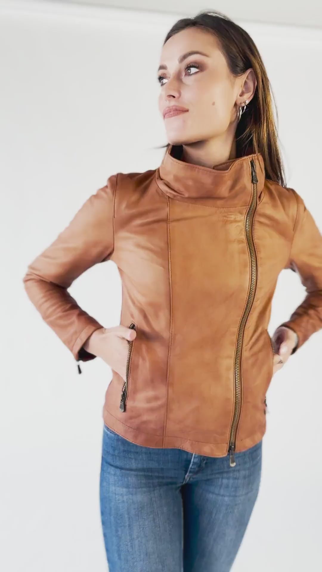 Sally Bis Vintage women's jacket 100% genuine leather Made in Italy - Barone Firenze