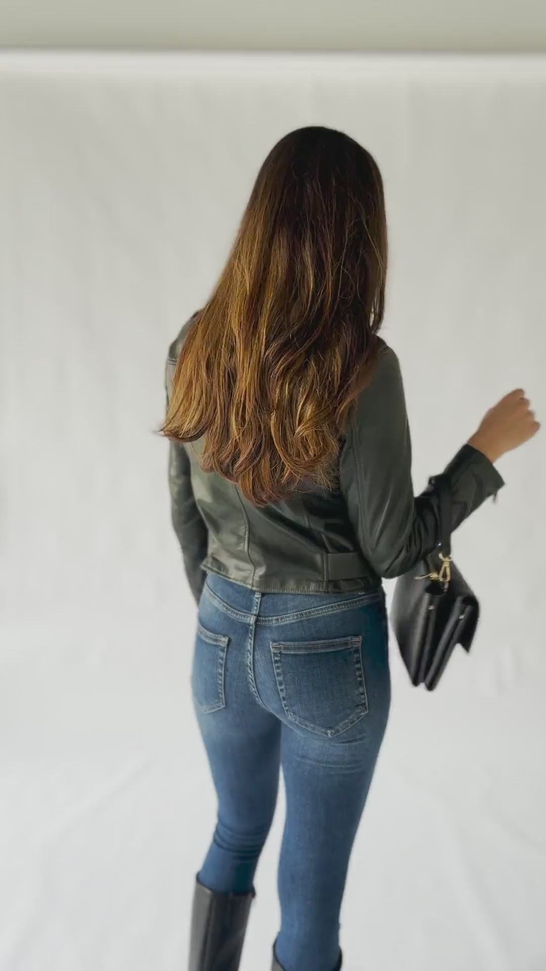 Women's Green jacket 100% genuine leather Made in Italy- Baron Florence