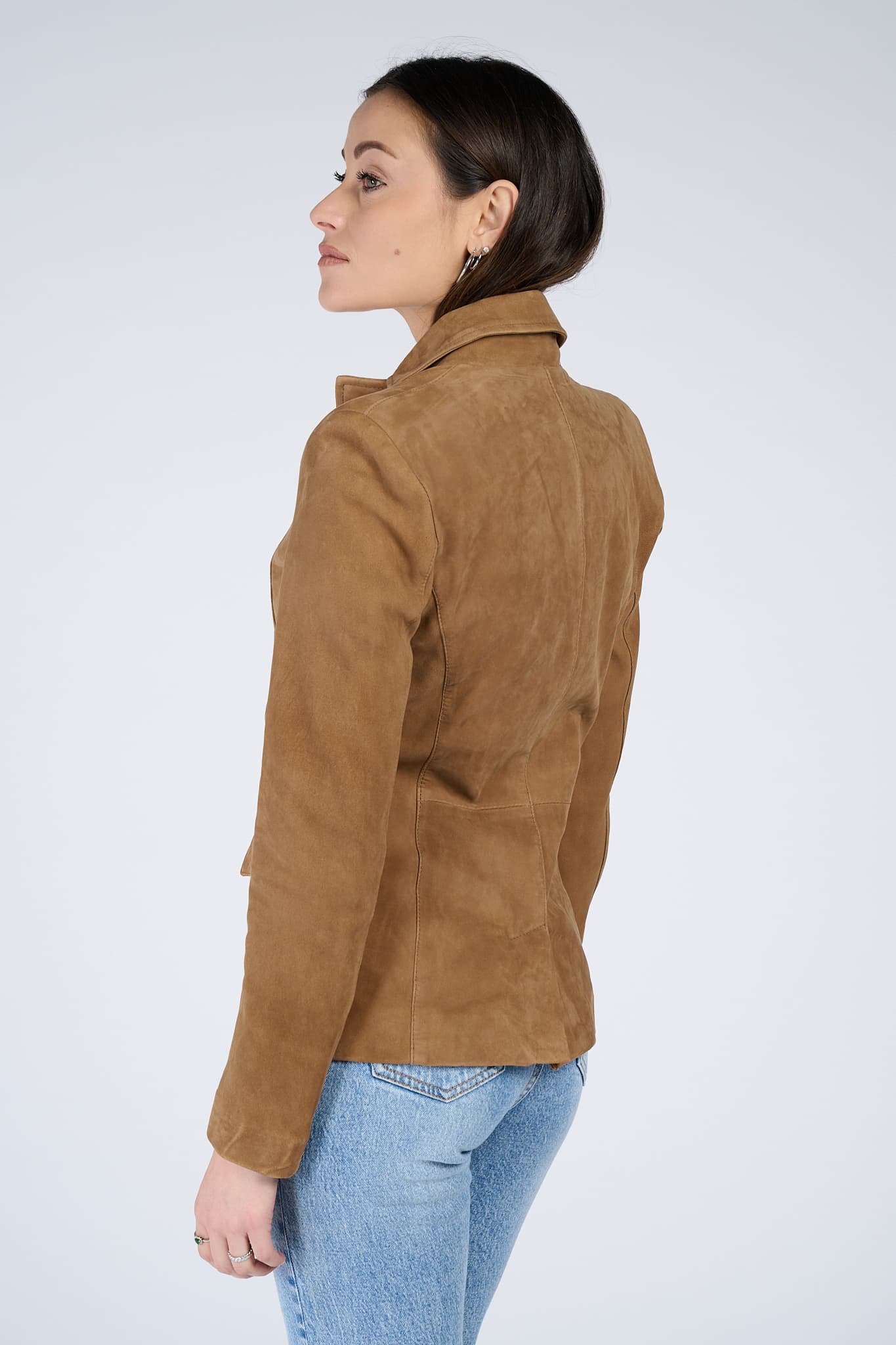 Blazer Rose Suede women's jacket 100% genuine leather Made in Italy - Barone Firenze