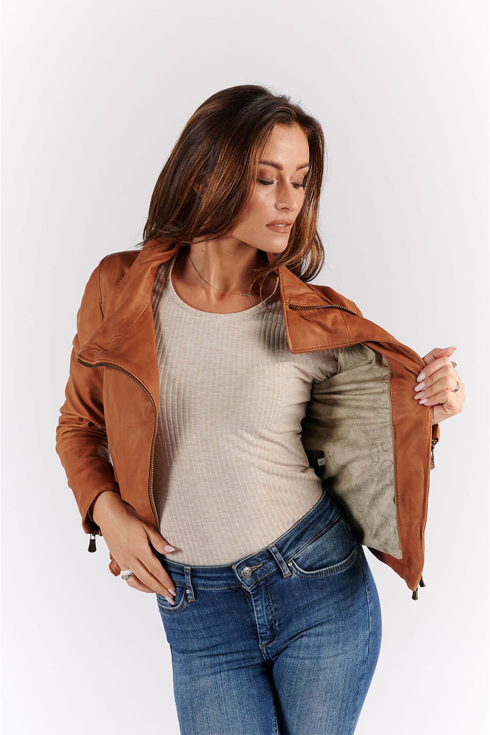Sally Bis Vintage women's jacket 100% genuine leather Made in Italy - Barone Firenze