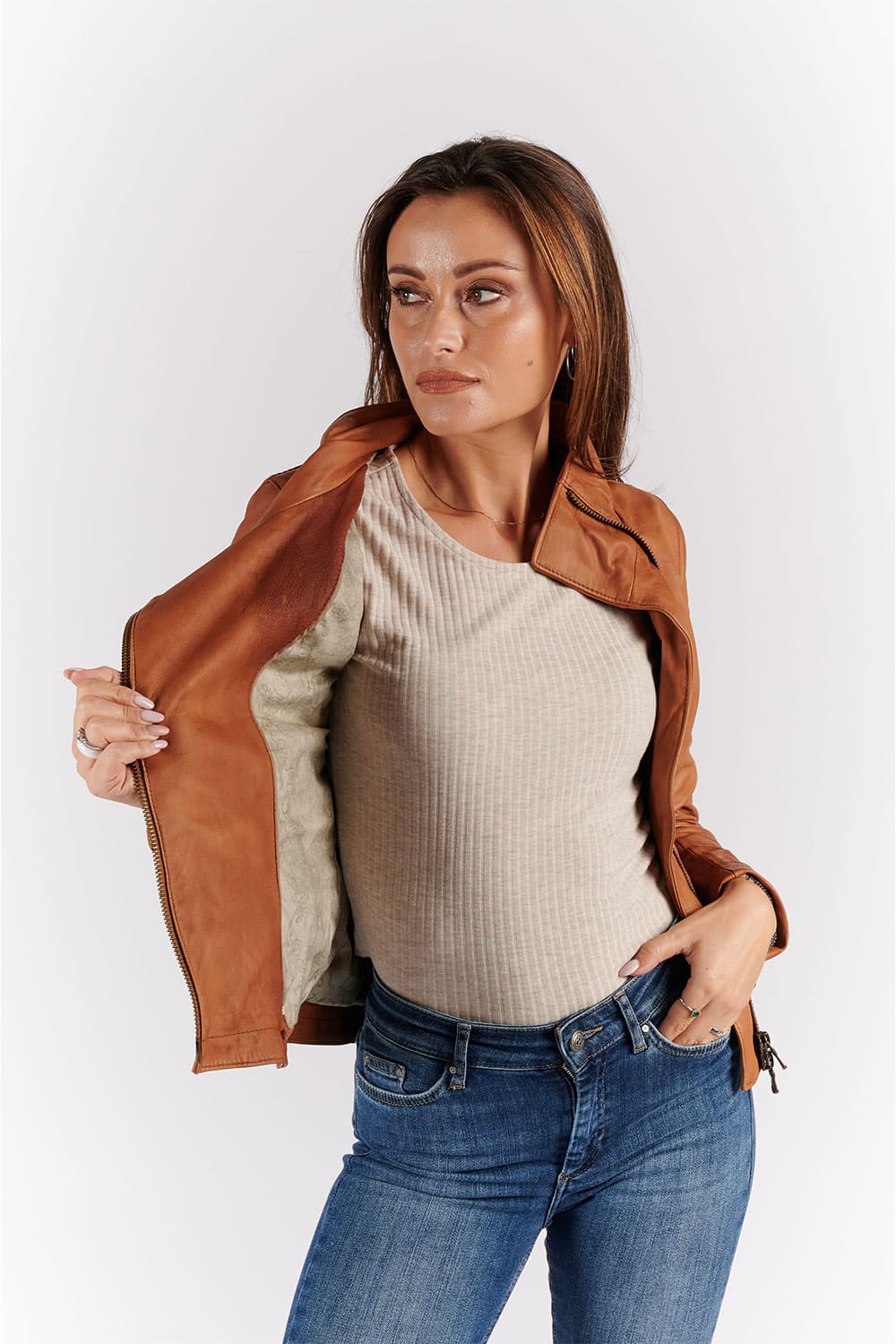 Sally Bis Vintage women's jacket 100% genuine leather Made in Italy - Barone Firenze