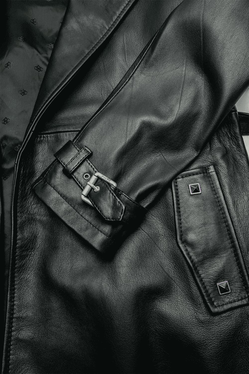 Black 100% genuine leather Made in Italy women's trench coat - Barone Firenze