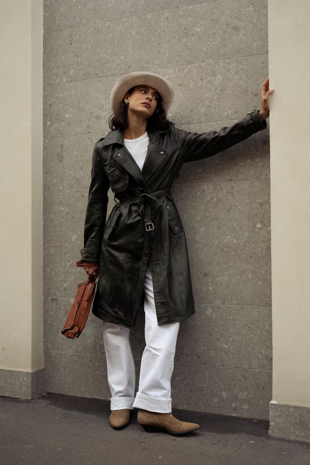 Women's trench coat 100% genuine leather Made in Italy - Barone Firenze