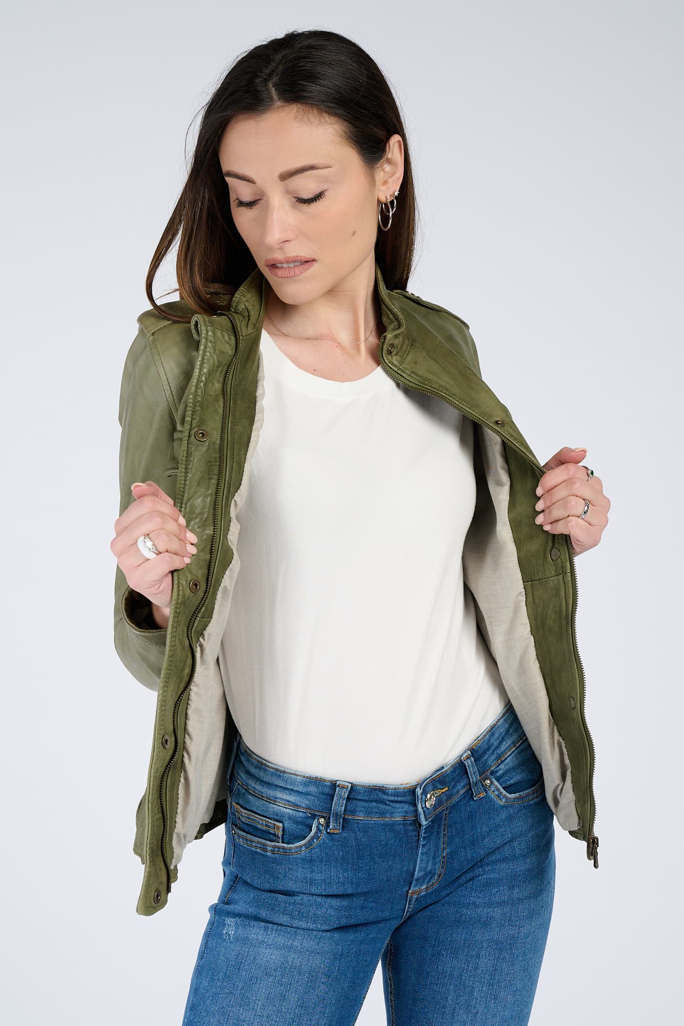 Tushna Vintage women's jacket 100% genuine leather Made in Italy - Barone Firenze