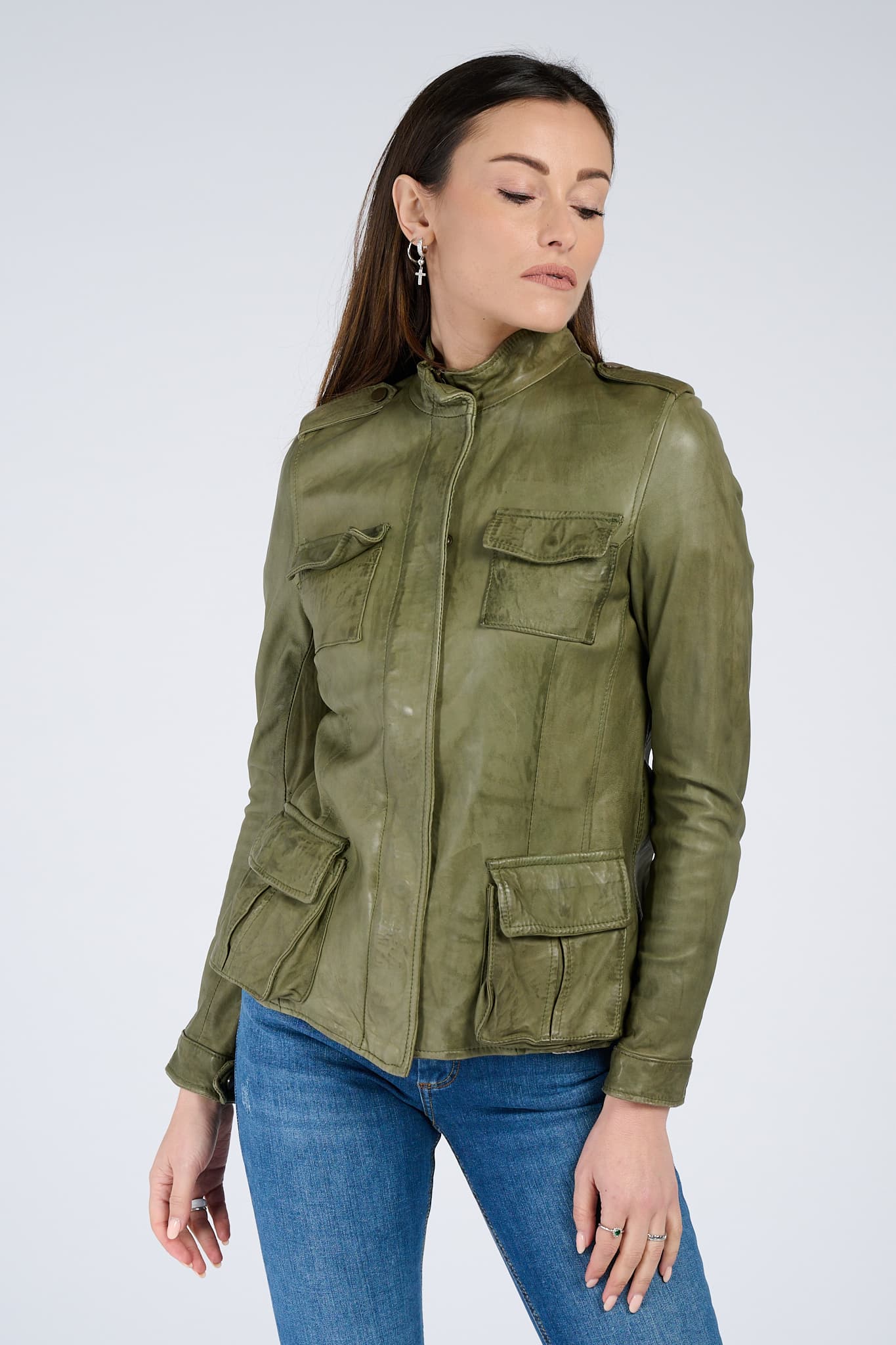 Tushna Vintage women's jacket 100% genuine leather Made in Italy - Barone Firenze