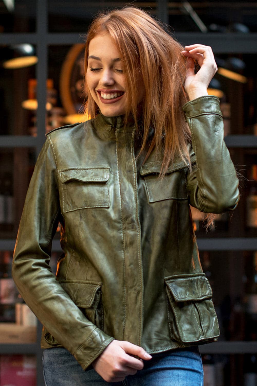 Tushna Vintage women's jacket 100% genuine leather Made in Italy - Barone Firenze