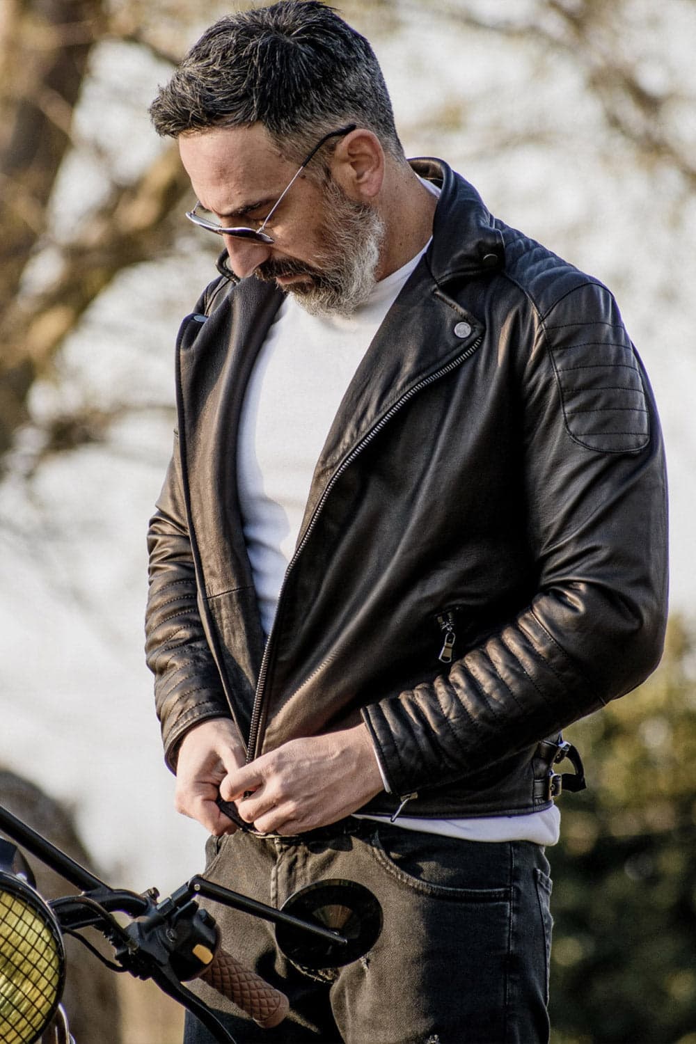 Chiodo Matteo Bike women's jacket 100% genuine leather Made in Italy- Barone Firenze