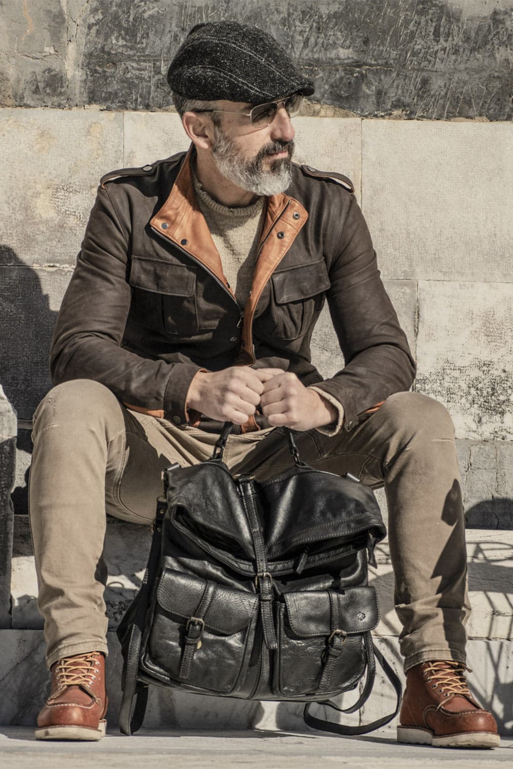 Massa backpack 100% genuine leather Made in Italy - Barone Firenze