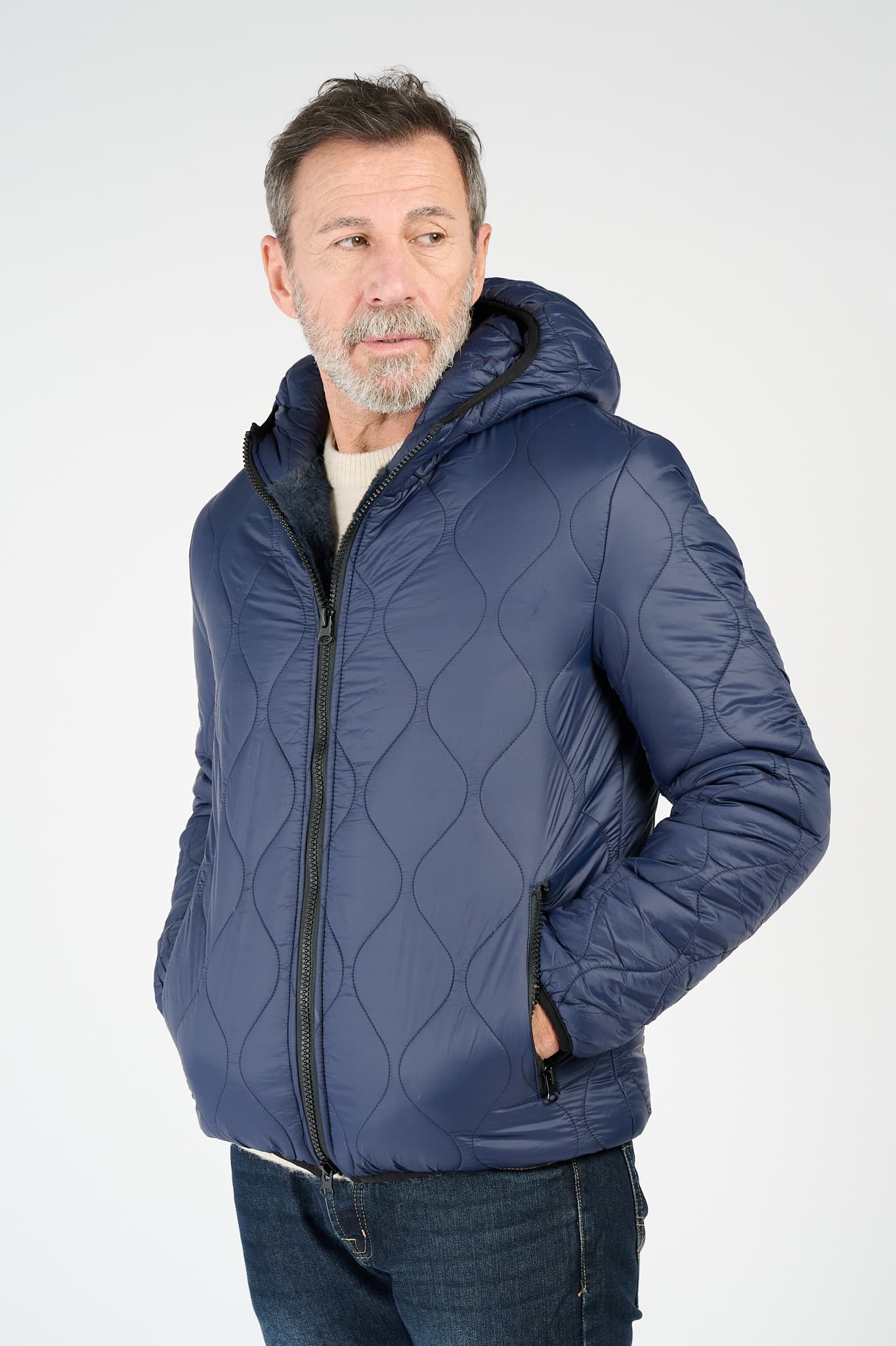 Parka Uomo Lungo Blu uomo Barone firenze - 10