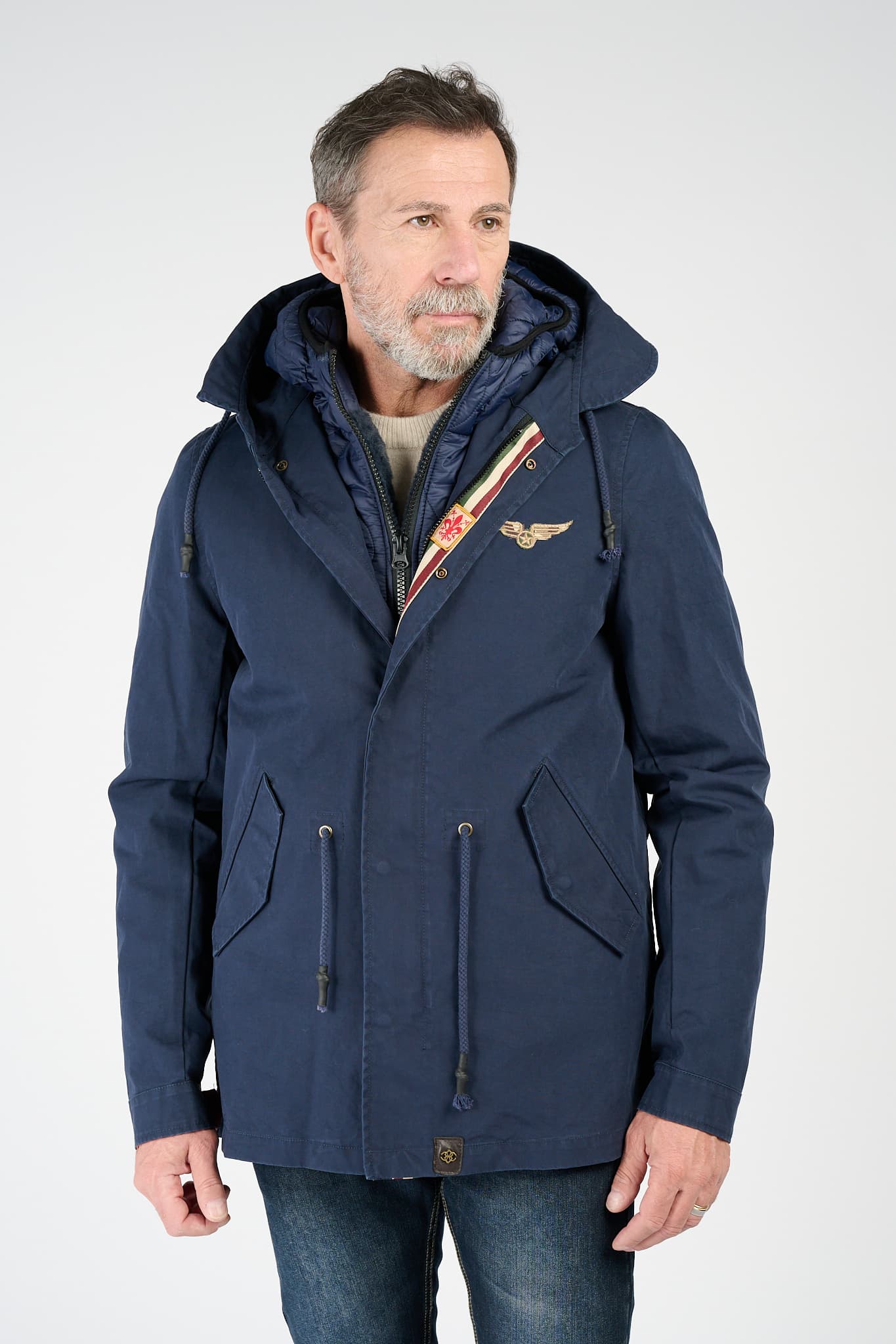 Parka Uomo Lungo Blu uomo Barone firenze - 1