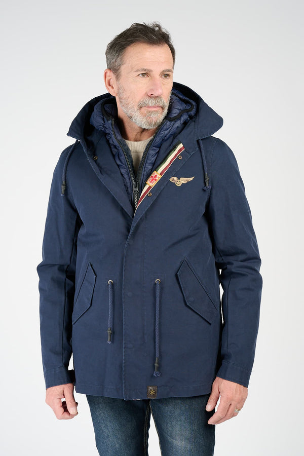 Parka Uomo Lungo Blu uomo Barone firenze