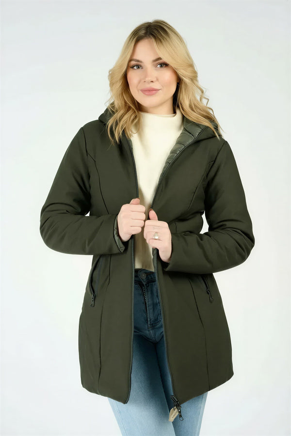 Piumino Termico Donna Lungo Verde donna Barone firenze