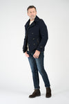 Cappotto Doppio Petto Uomo Misto Lana Blu uomo Barone firenze - 3