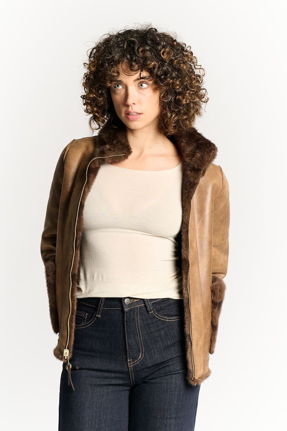 Anastasia pelliccia ecologica caramelo - Barone Firenze