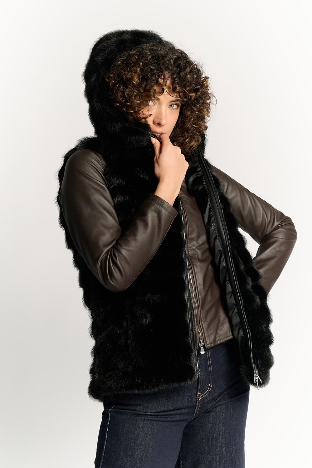 Gilet Cortina nero donna Barone firenze - 2