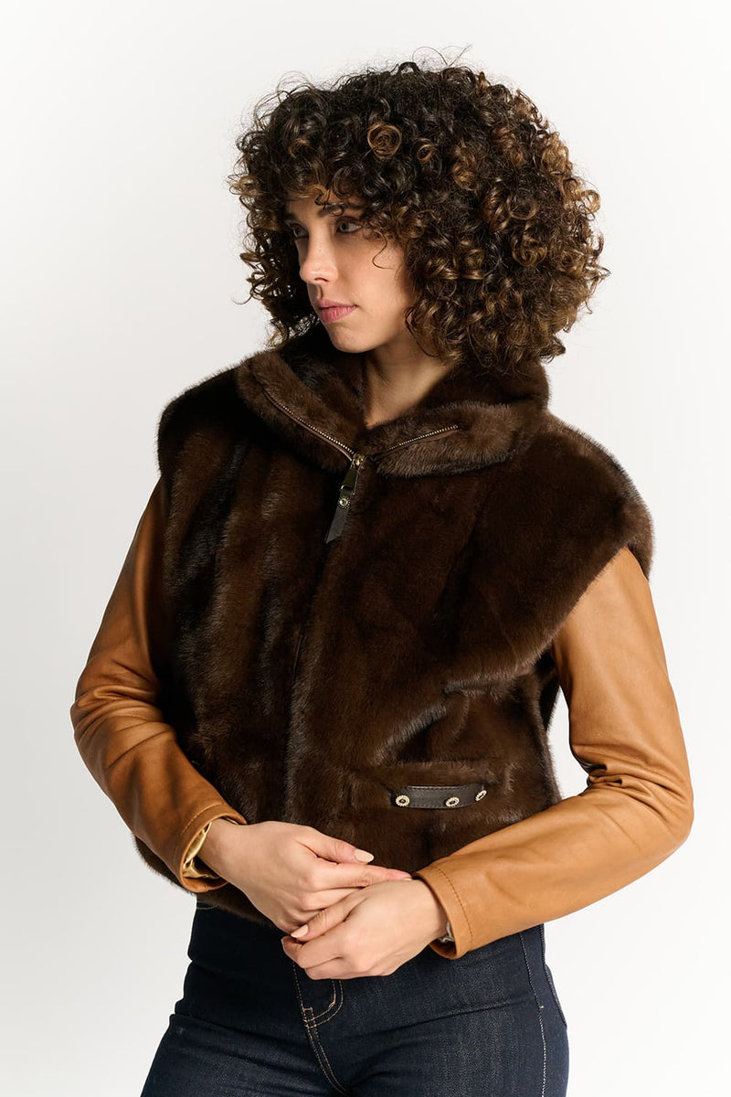 Gilet Cervinia Cioccolato donna Barone firenze - 1