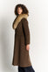 Cappotto Cioccolato con Collo di Pelliccia donna Barone firenze - 3