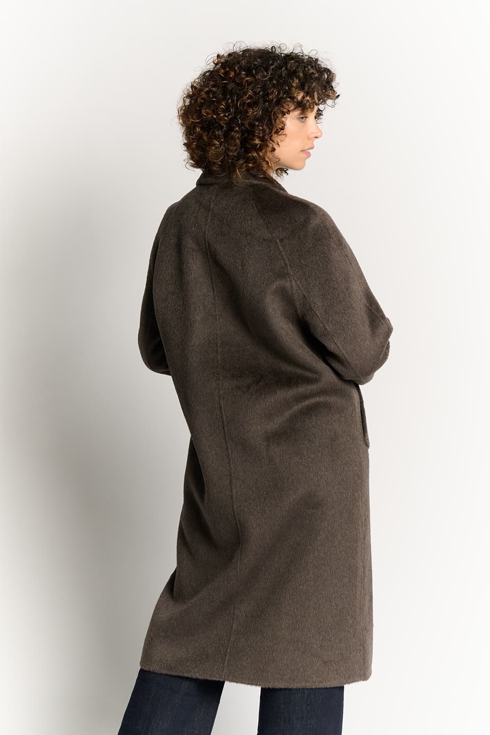 Cappotto Tortora Doppio Petto Alpaca donna Barone firenze - 4