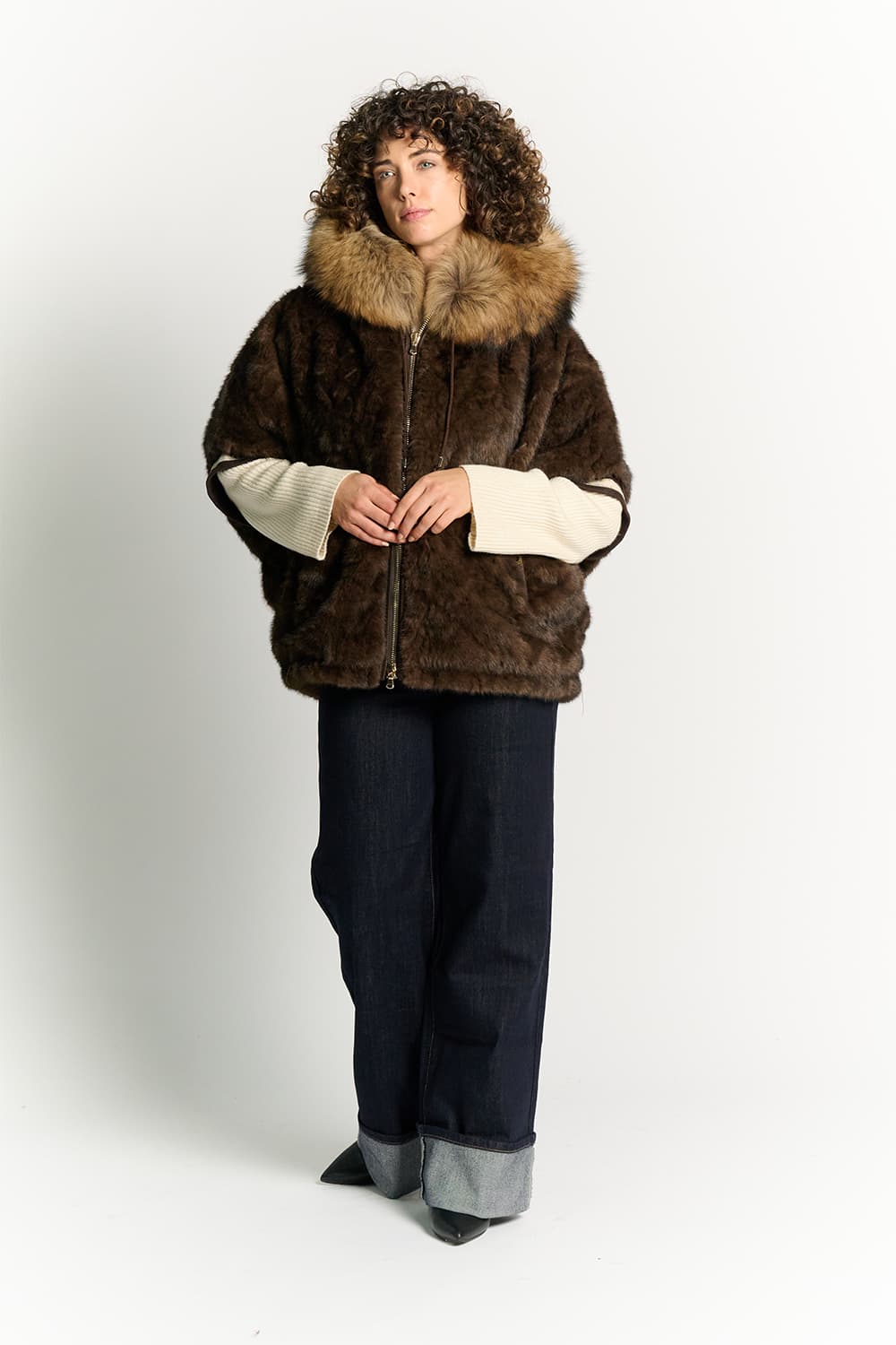 Poncho Marta Cioccolato donna Barone firenze - 3