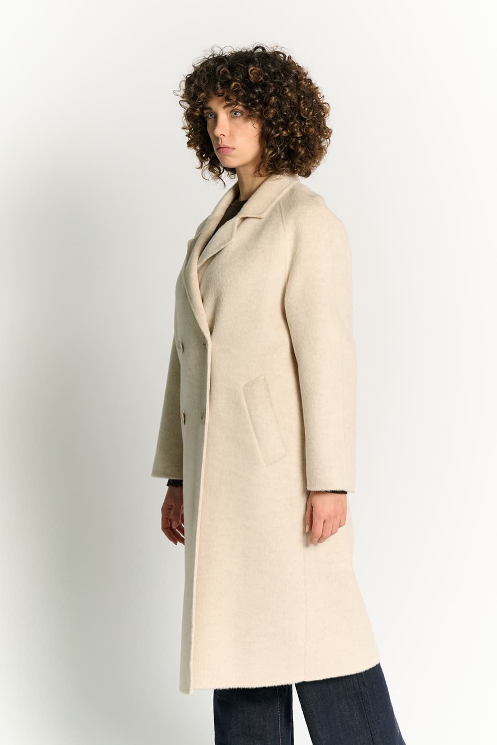 Cappotto Beige Doppio Petto Alpaca donna Barone firenze - 1