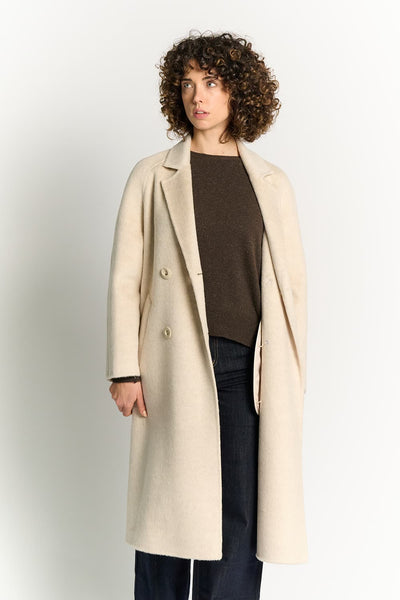Cappotto Beige Doppio Petto Alpaca