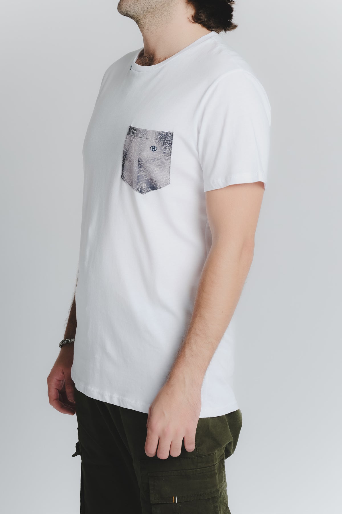 T-Shirt Uomo Taschino Bianco uomo Barone firenze - 2