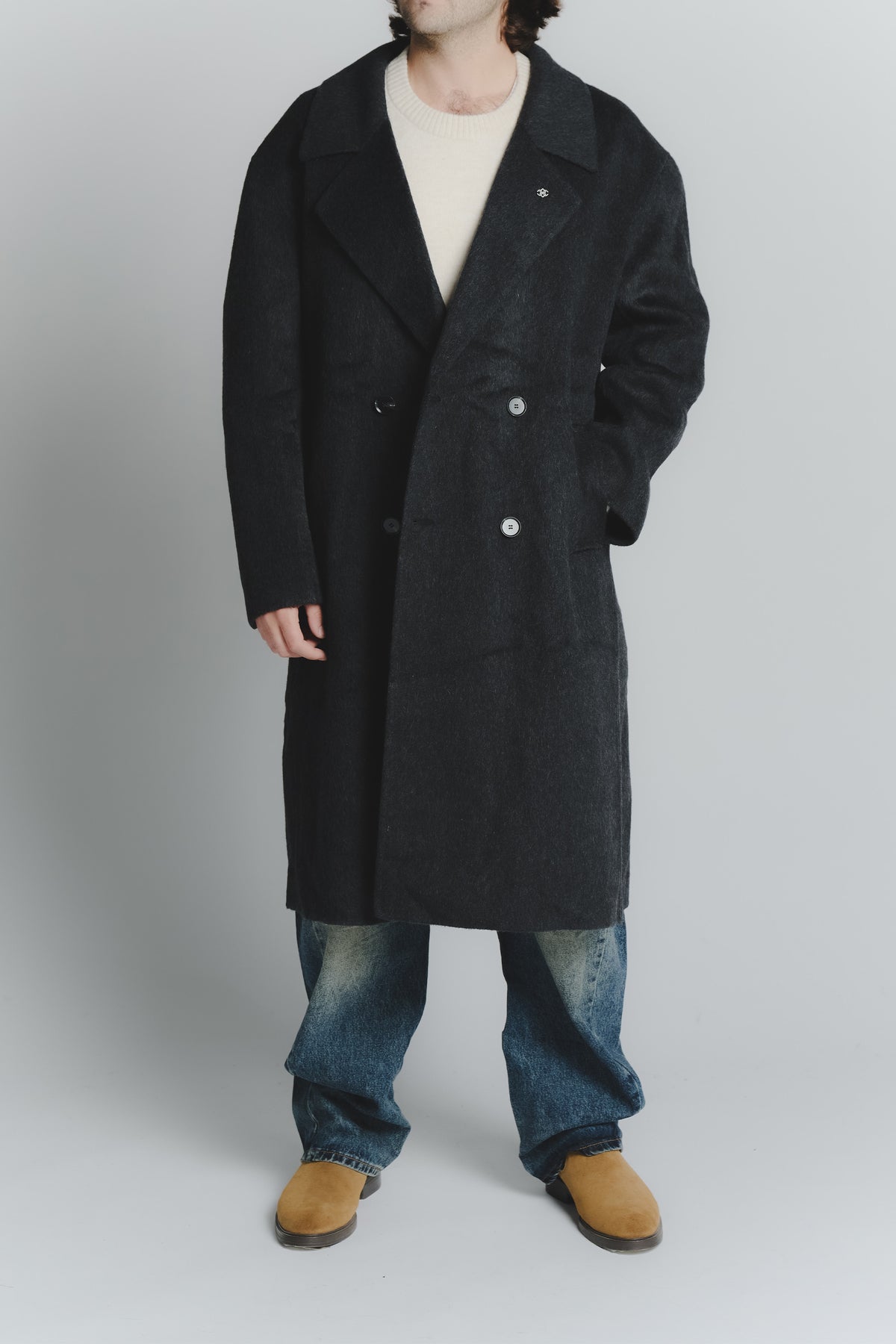 Cappotto Over Antracite Uomo uomo Barone firenze - 2
