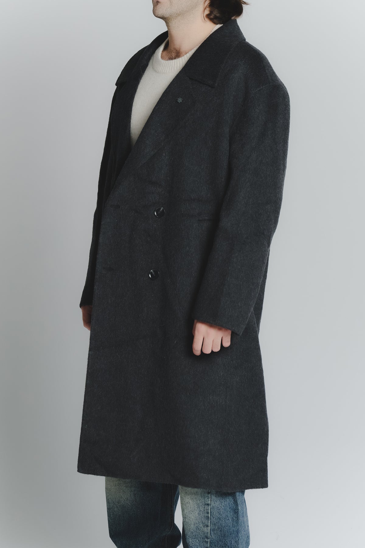 Cappotto Over Antracite Uomo uomo Barone firenze - 3
