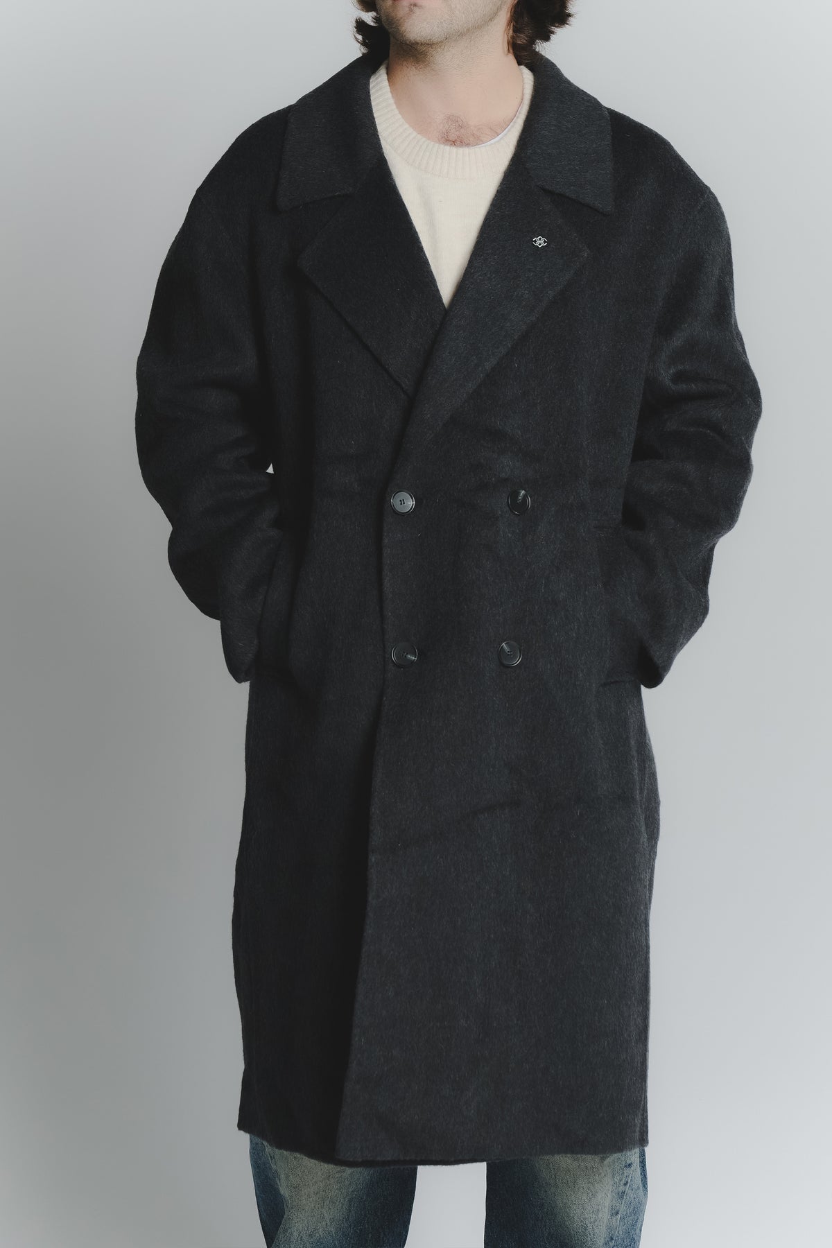 Cappotto Over Antracite Uomo uomo Barone firenze - 1