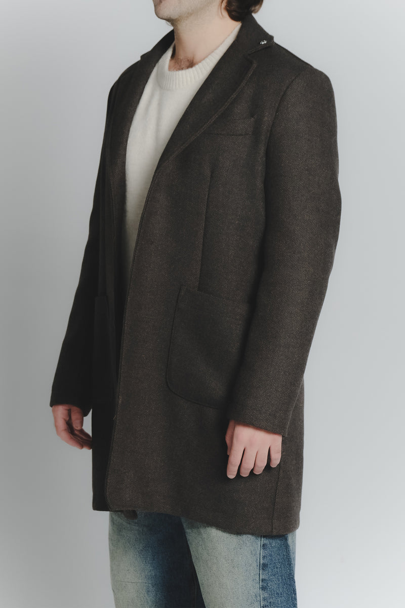 Cappotto Lungo Spigato Uomo uomo Barone firenze - 2